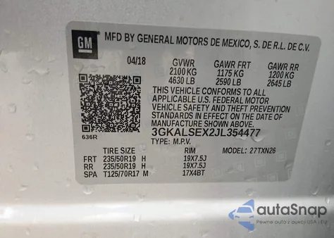 2018 GMC Terrain Denali from USA, damaged, VIN 3GKALSEX2JL354477